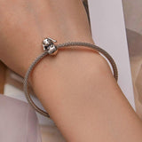 925 Sterling Silver Adorable Lop Rabbit Bracelet - Rear View