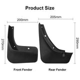 For Mg Zs 2020-2021 4Pcs / Set Car Auto Soft Plastic Splash Flaps Fender Guard - Top-Down View