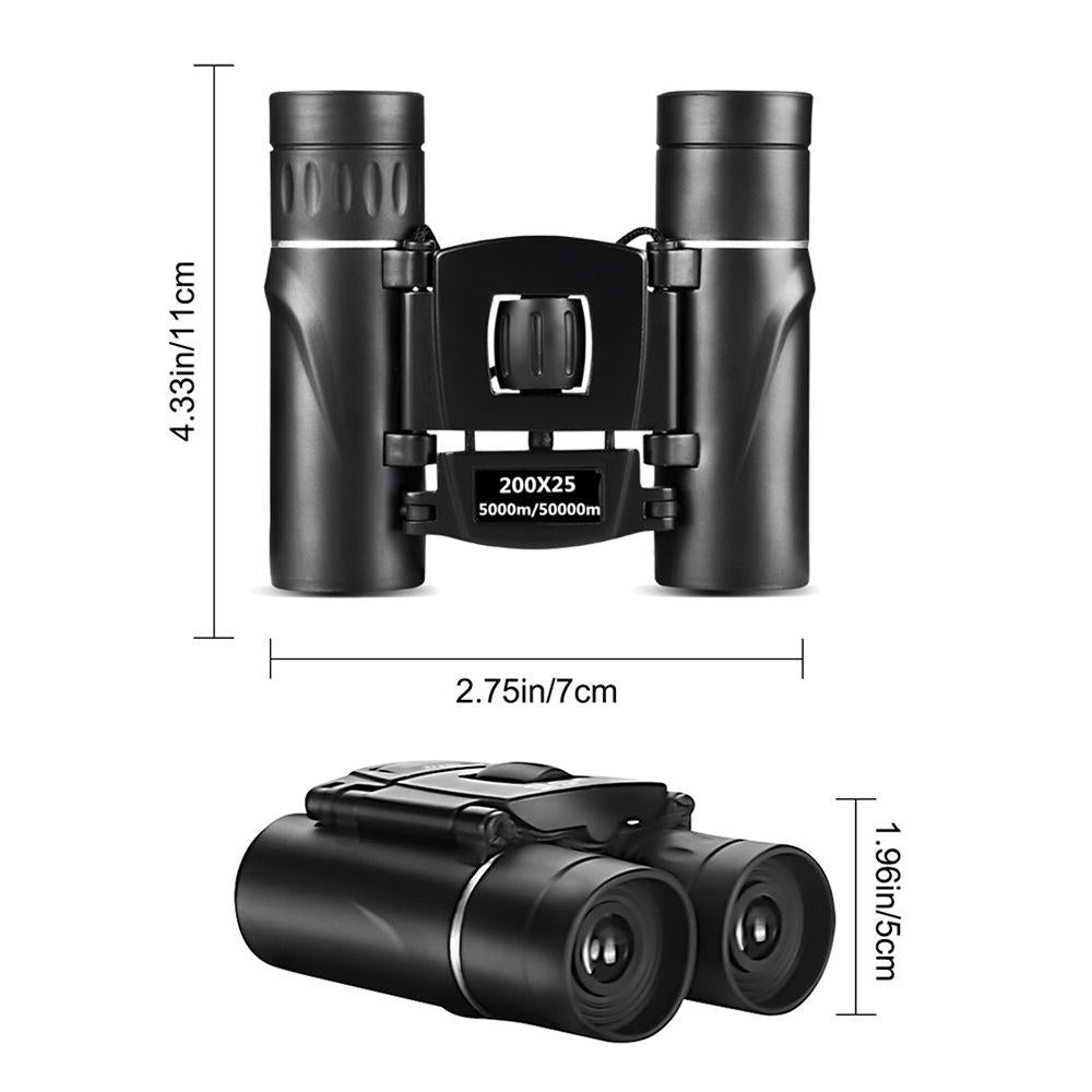 Foldable Hunting Binoculars for Outdoor Adventures - 200 X 25 Standard