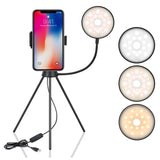 Dimmable Led Ring Light with Phone Tripod Stand - Front View