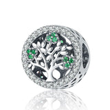 925 Sterling Silver Tree Of Life Diamond Pendant Bead Accessory Style - Bead - Front View