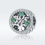 925 Sterling Silver Tree Of Life Diamond Pendant Bead Accessory Style - Bead - Side View
