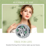925 Sterling Silver Tree Of Life Diamond Pendant Bead Accessory Style - Bead - Top-Down View