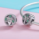 925 Sterling Silver Tree Of Life Diamond Pendant Bead Accessory Style - Bead - Rear View
