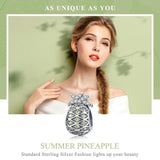 925 Sterling Silver Summer Pineapple Beads For Bracelet Or Necklace Diy Style - Bead - Top-Down View