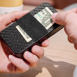 Rfid Anti Theft Metal Card Holder Automatic Shift Waterproof Wallet Red