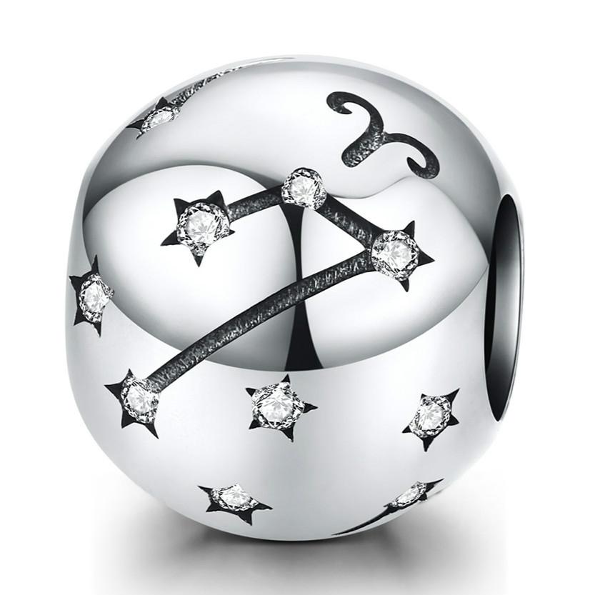 925 Sterling Silver Diy Zodiac Bracelet Beads Constellation Accessories Aries Style - Aries