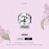 925 Sterling Silver Diy Zodiac Bracelet Beads Constellation Accessories Aries Style - Aries - Top-Down View