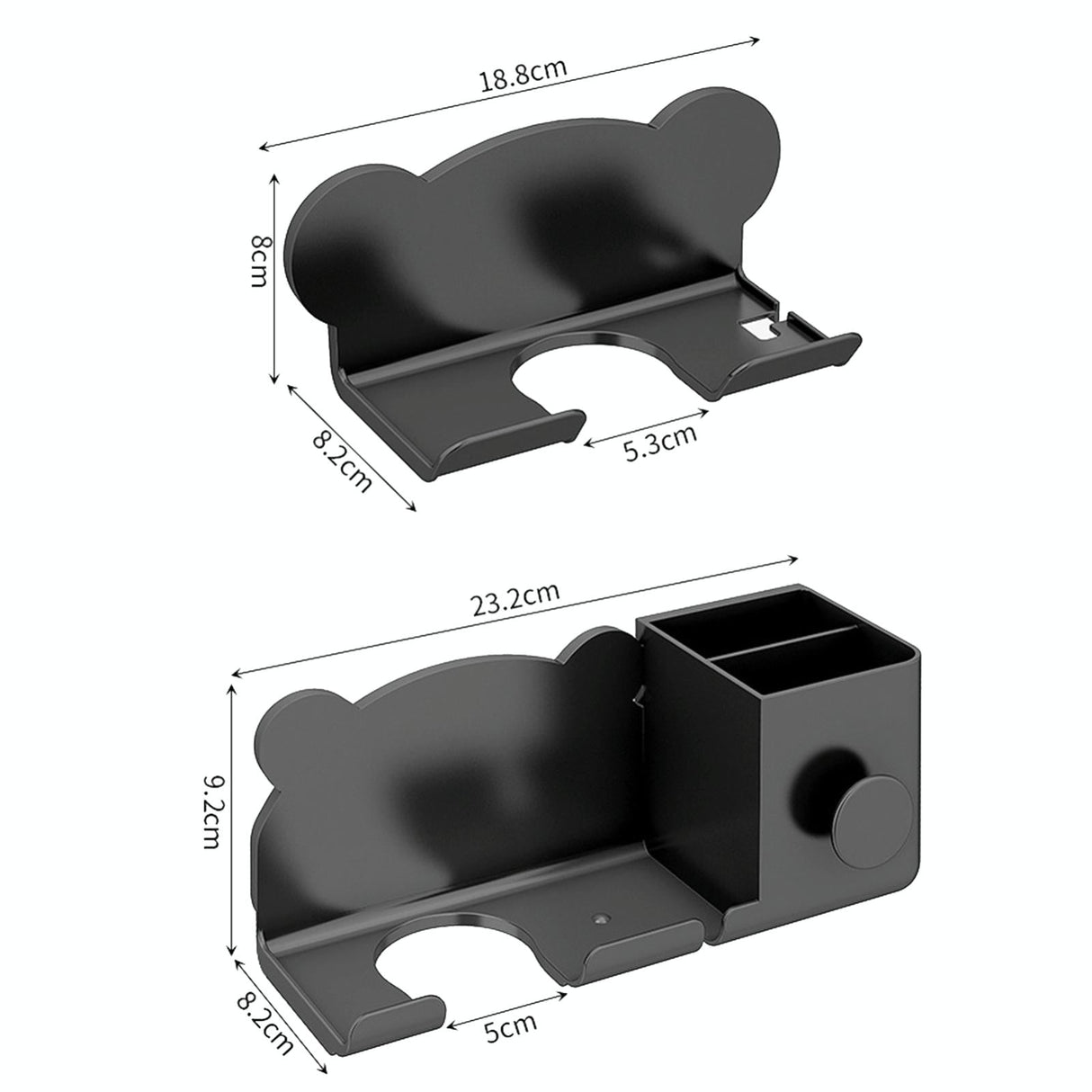 Wall Mounted Holder For Dyson Hair Dryer Bathroom Storage Rack Simple Black - Simple White