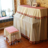 Lace Embroidered Piano Dust Cover - 150x35x110cm - Front View