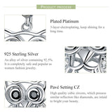 925 Sterling Silver Blue Zircon Owl Pendant For Diy Bracelets Movable Style - Pendant - 45-Degree Angle