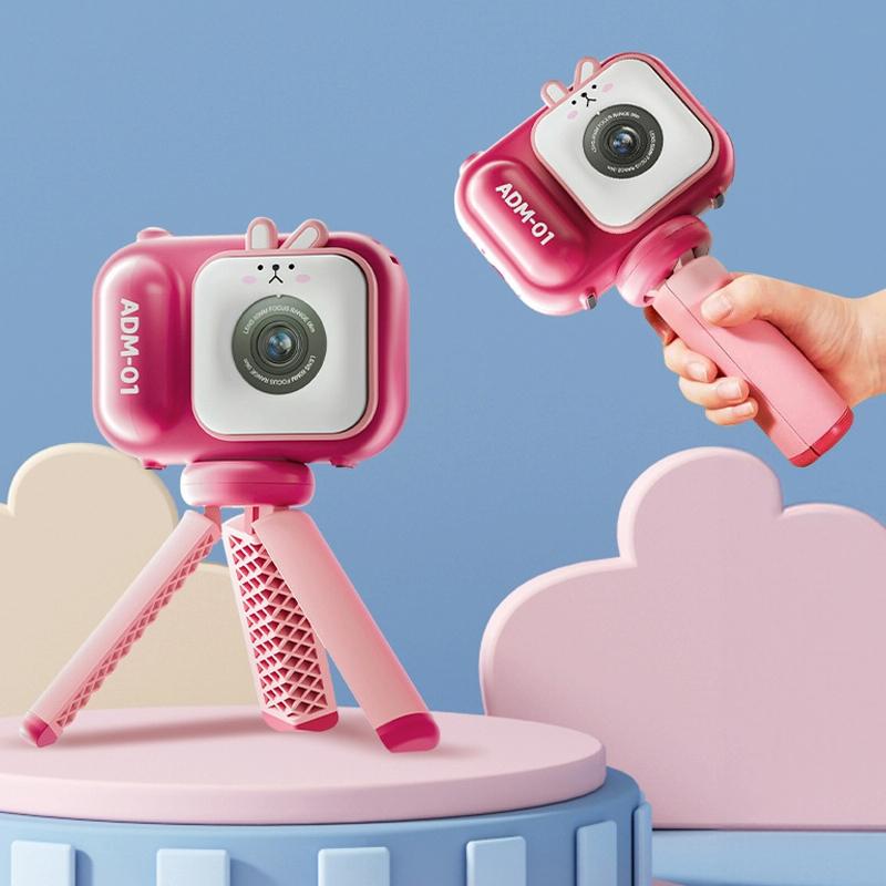 48Mp Dual Lens Kids Digital Camera With 2.4 Ips Screen And 32Gb Tf Card - Blue Fox - Without Tf Card Pink Bunny