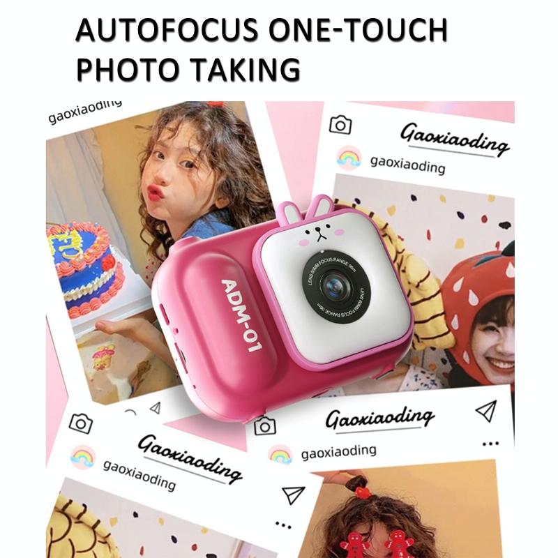 48Mp Dual Lens Kids Digital Camera With 2.4 Ips Screen And 32Gb Tf Card - Blue Fox - Without Tf Card Pink Bunny