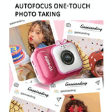 48Mp Dual Lens Kids Digital Camera With 2.4 Ips Screen And 32Gb Tf Card - Blue Fox - Without Tf Card Pink Bunny