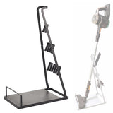 Universal Non-punch Vacuum Cleaner Floor Storage Bracket for Dyson - Black - Front View