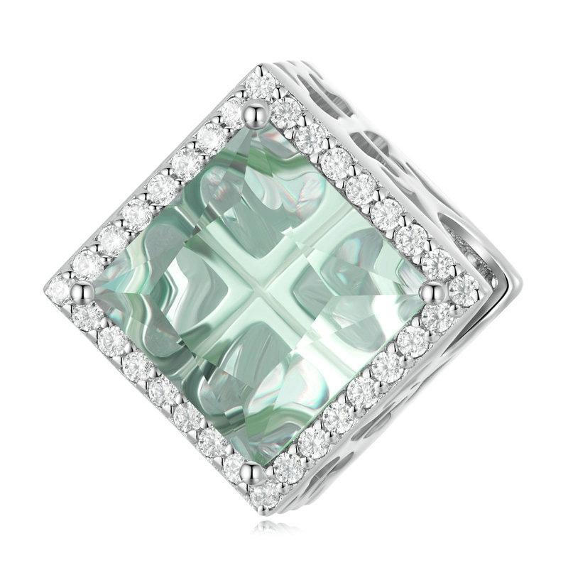 925 Sterling Silver Natural Four Leaf Clover Bracelet Pendant Diy Beading Accessory Bsc667 Style - Four-Leaf Clover