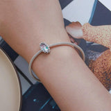 925 Sterling Silver Engraved Zirconia Bracelet - Rear View
