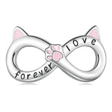 925 Sterling Silver Infinity Cat Bracelet Bsc748 - Front View