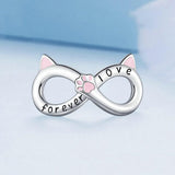 925 Sterling Silver Infinity Cat Bracelet Bsc748 - Side View