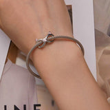 925 Sterling Silver Infinity Cat Bracelet Bsc748 - 45-Degree Angle