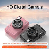 3.0 Hd Children's Digital Camera with 48mp and 3 Screen - Black - Side View