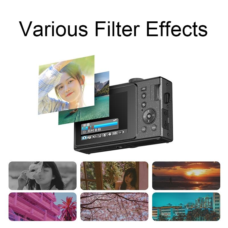 3.0 Hd Children's Digital Camera with 48mp and 3 Screen - Black