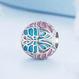 925 Sterling Silver Platinum Plated Butterfly Bracelet In - Side View