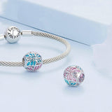 925 Sterling Silver Platinum Plated Butterfly Bracelet In - Top-Down View