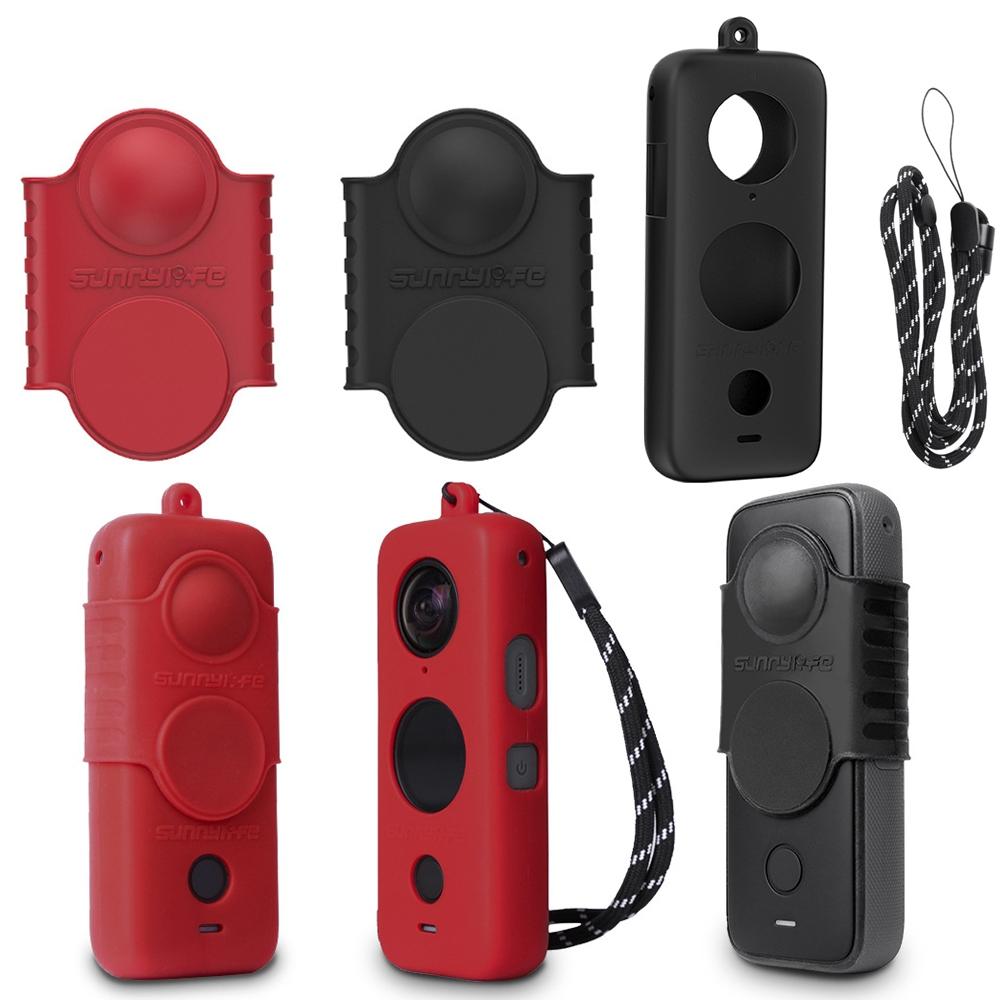 Silicone Protective Case for Insta360 one X2 with Red Lens Screen