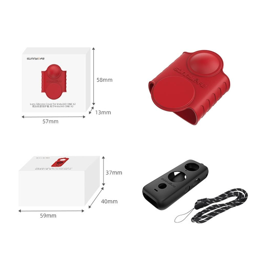 Silicone Protective Case for Insta360 one X2 with Red Lens Screen