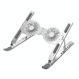 Foldable Laptop Cooling Stand with Ambient Light - Silver