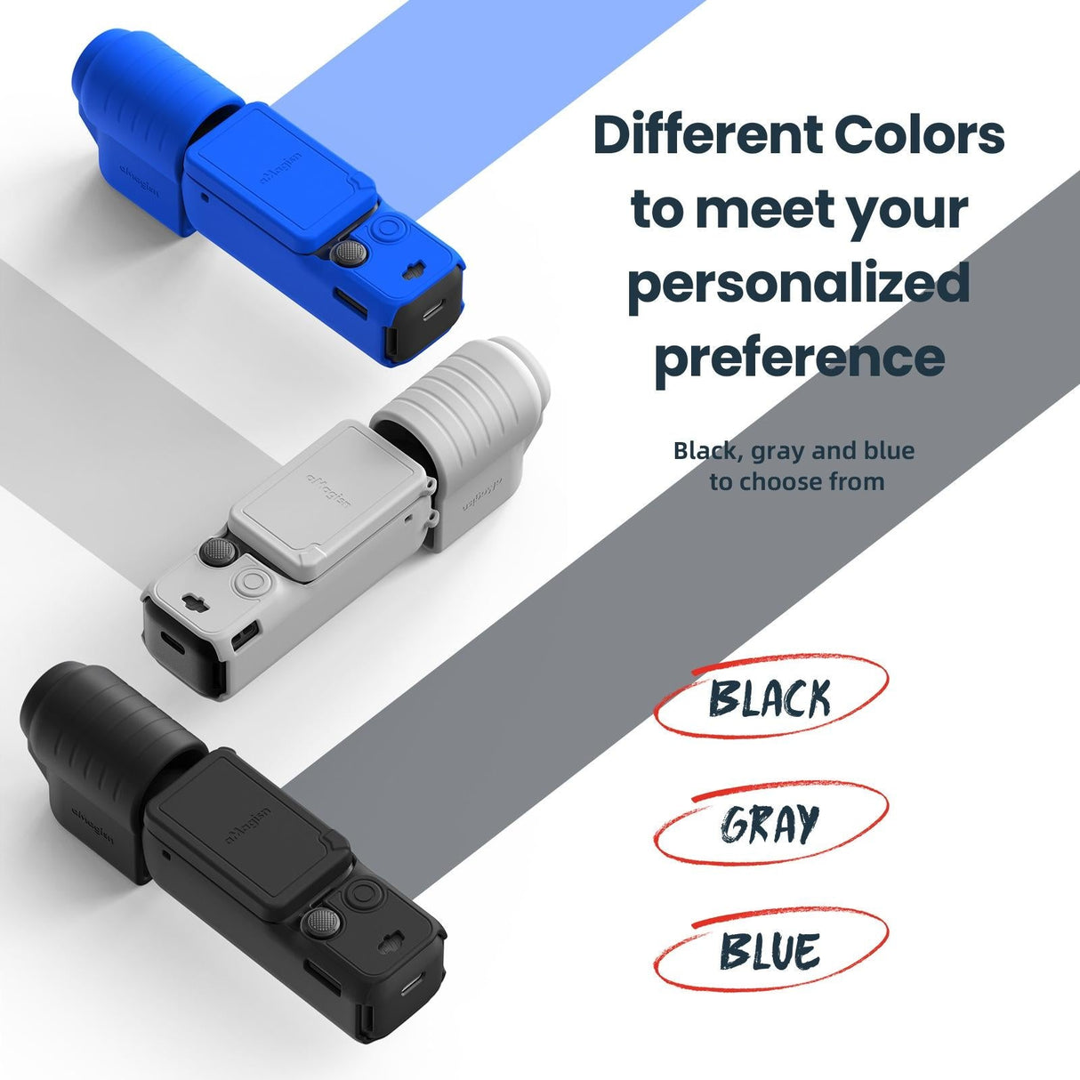 5-in-1 Silicone Case for Dji Pocket 3 Camera Accessories - 5 In 1 Black