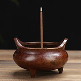 Antique Incense Burner - Pure Copper Binaural Small Indoor - Front View