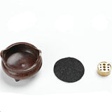 Antique Incense Burner - Pure Copper Binaural Small Indoor - Rear View