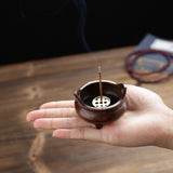 Antique Incense Burner - Pure Copper Binaural Small Indoor - Close-Up Angle