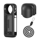 Amagisn Silicone Protective Cover for Insta360 X4 - Body Case + Lens Cover Black