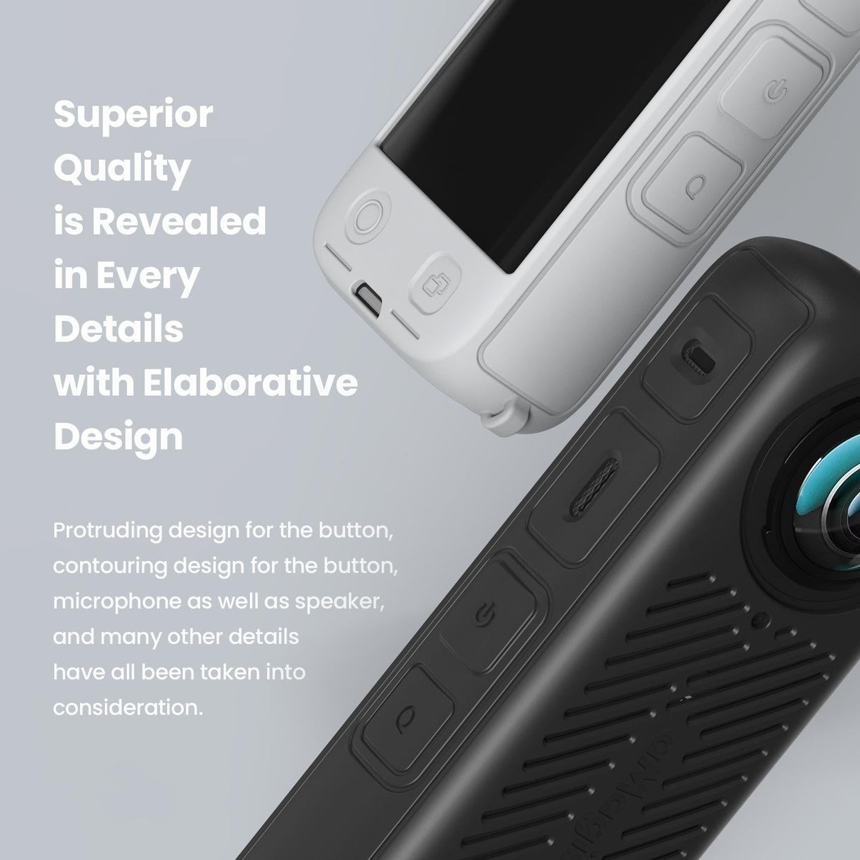 Amagisn Silicone Protective Cover for Insta360 X4 - Body Case + Lens Cover Black