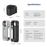 Amagisn Silicone Protective Cover for Insta360 X4 - Body Case + Lens Cover Black - Close-Up Angle