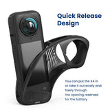 Amagisn Silicone Protective Cover for Insta360 X4 - Body Case + Lens Cover Black - Extra Image