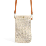 Beach Bag One Shoulder Straw Purse For Summer Fun - Top-Down View