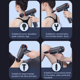 Professional Muscle Relaxing Massage Gun - Black - Close-Up Angle