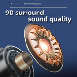 Low Latency Wireless Bluetooth Game Earphones with Colourful Lights - Digital Display - Close-Up Angle