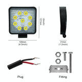 6.7W White Light Square - Shaped Waterproof Car Boat Marine Work Lights Spotlight Led Bulbs Dc 9 - 30V - Side View