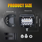 4 Inch 13W 3 Row Car Led Strip Light Working Refit Off - Road Vehicle Lamp Roof Strip Light With Yellow White Flash - Side View