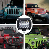4 Inch 13W 3 Row Car Led Strip Light Working Refit Off - Road Vehicle Lamp Roof Strip Light With Yellow White Flash - Top-Down View