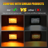 4 Inch 13W 3 Row Car Led Strip Light Working Refit Off - Road Vehicle Lamp Roof Strip Light With Yellow White Flash - Rear View