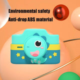 Mini Children's Cartoon Dual-lens Digital Camera Toy - Dinosaur Design - Top-Down View