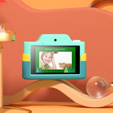 Mini Children's Cartoon Dual-lens Digital Camera Toy - Dinosaur Design - 45-Degree Angle