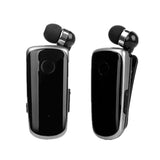 Wireless Bluetooth In-ear Earphone with Vibrating Alert and Hands-free Clip - Black - Front View