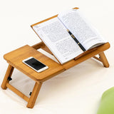 Adjustable Folding Laptop Desk for Dorm or Study - Height and Space Saver - Front View